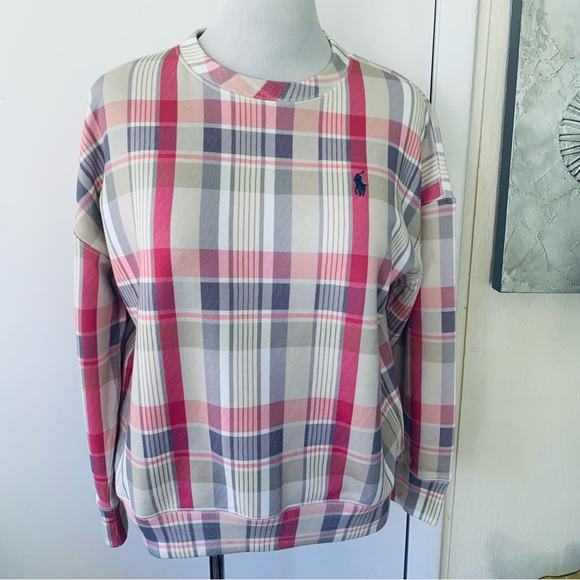 NWT $168 Polo Ralph Lauren cotton blend multicolor sweater size M